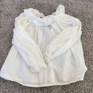 Bonpoint White Ruffled Long Sleeve Blouse 3t